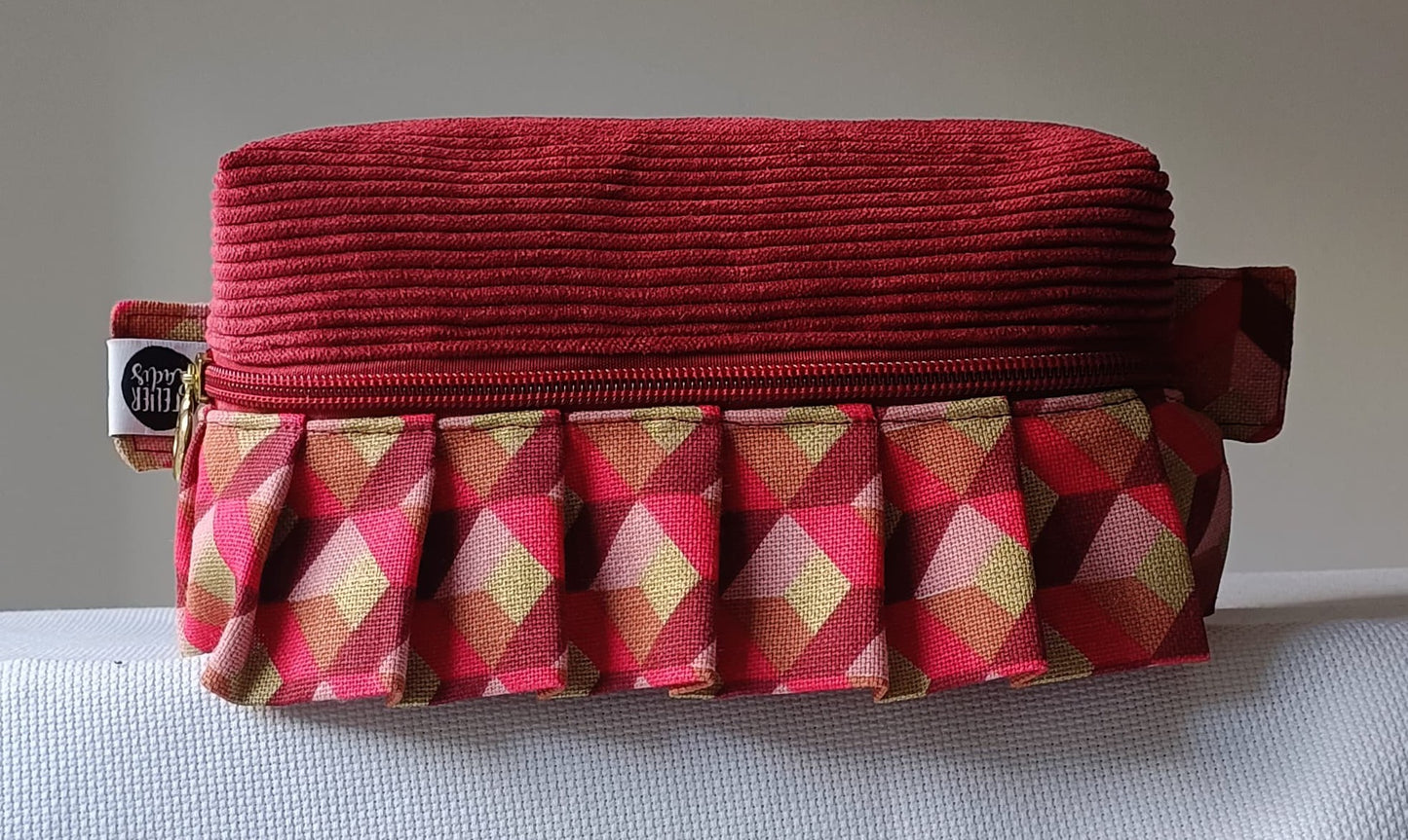 Trousse - toilette - velours - côtelé