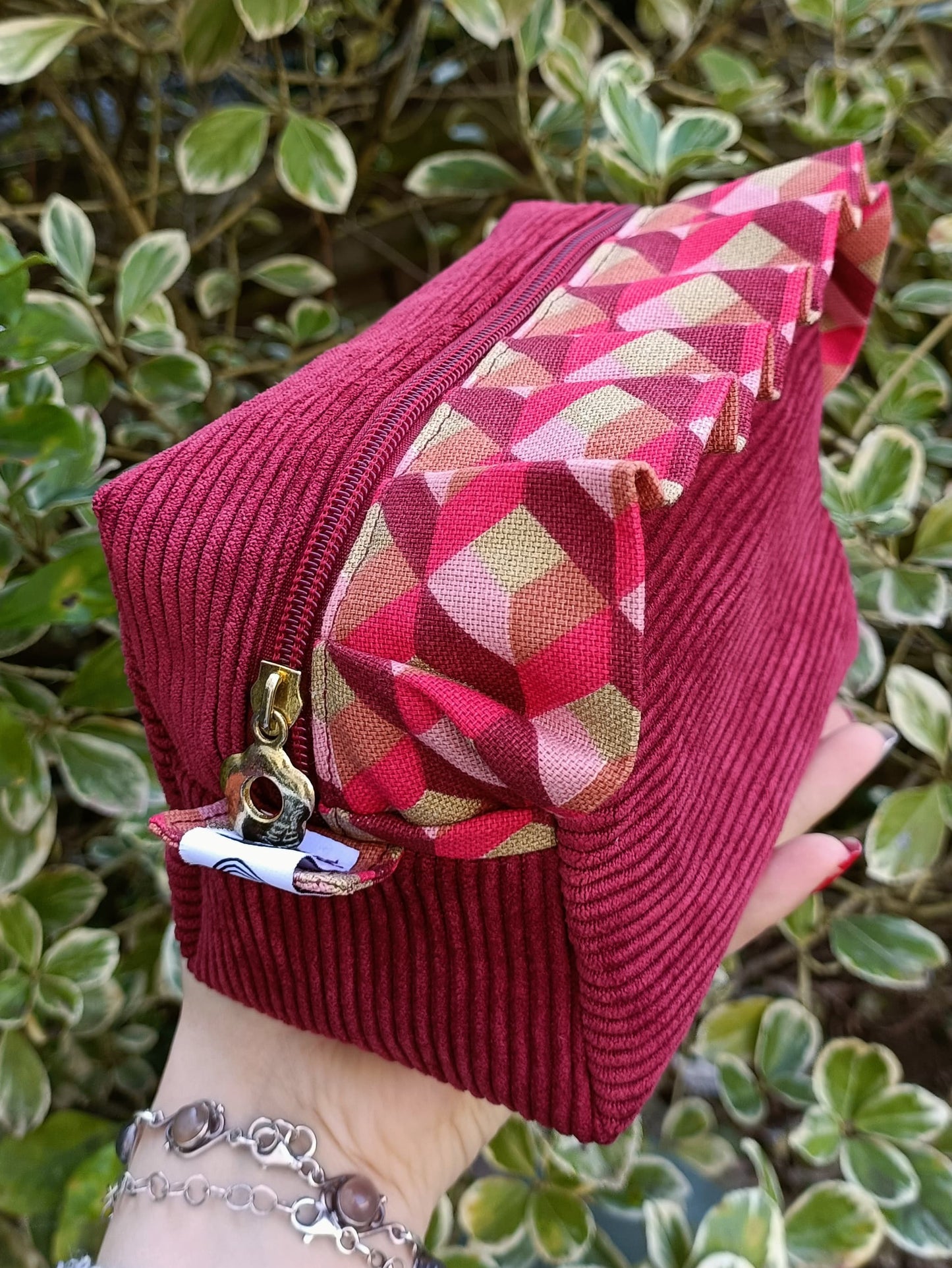 Trousse - toilette - velours - côtelé