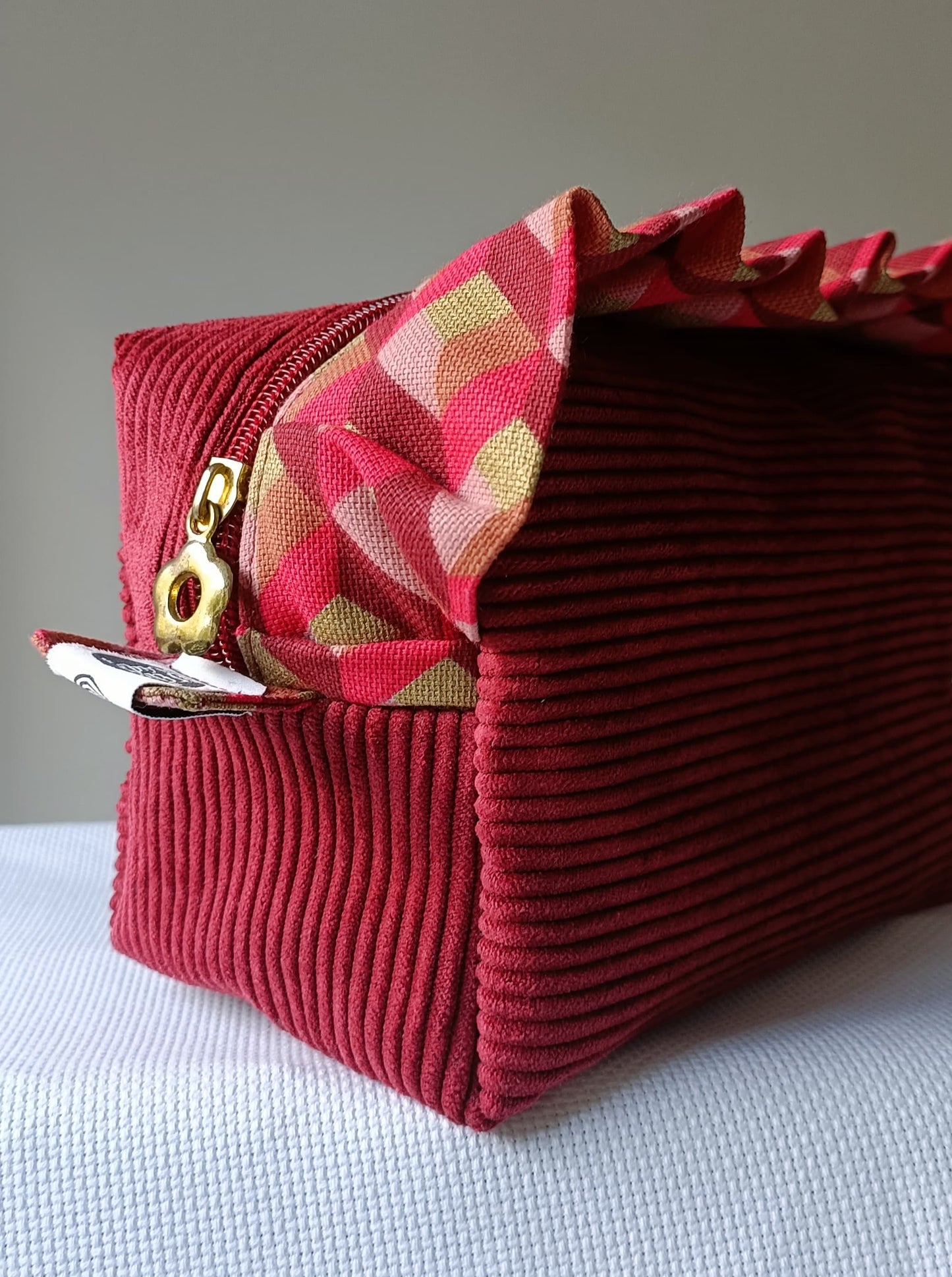 Trousse - toilette - velours - côtelé